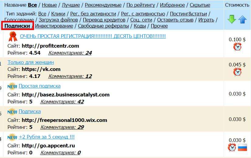 подписки
