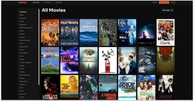 online movie streaming selection